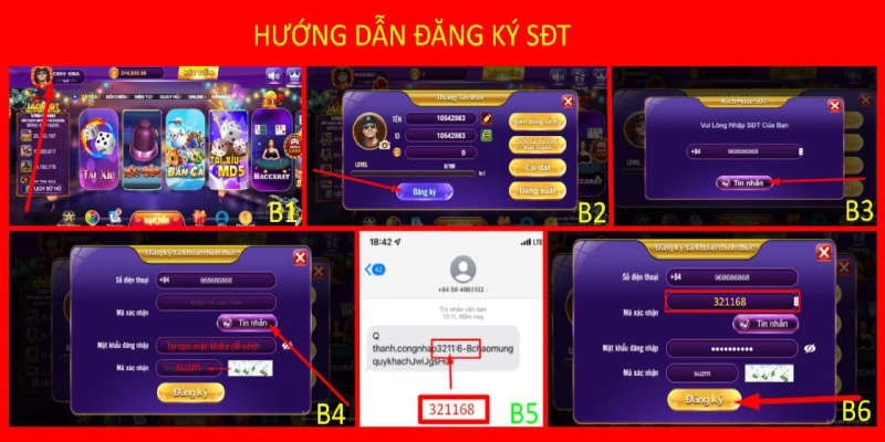 Biểu mẫu đăng ký hội viên trải nghiệm trò chơi tại 68gamebai 