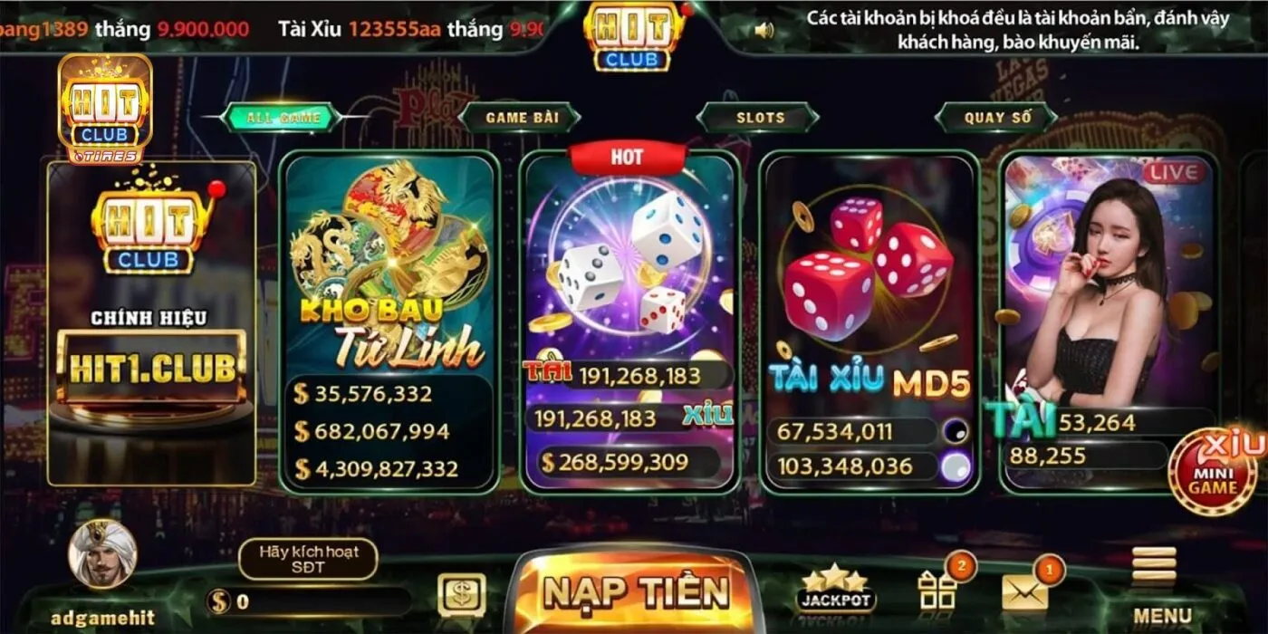 Các tính năng nổi bật của cổng game HITCLUB