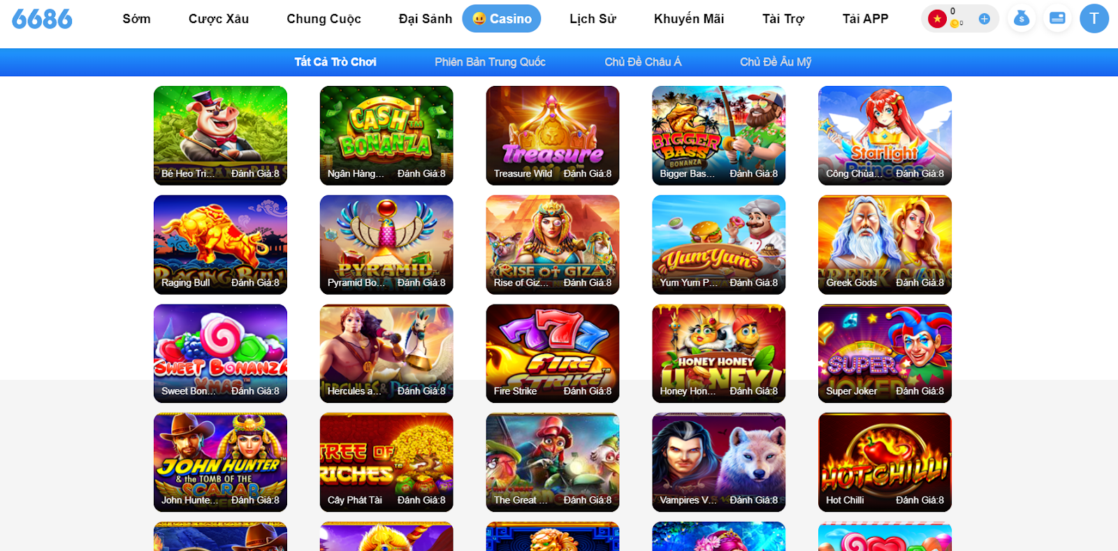 Slot game 6686 vn bet đa dạng màu sắc